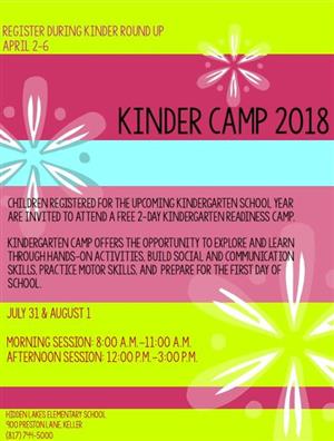 Kinder Camp 2018 Flyer 